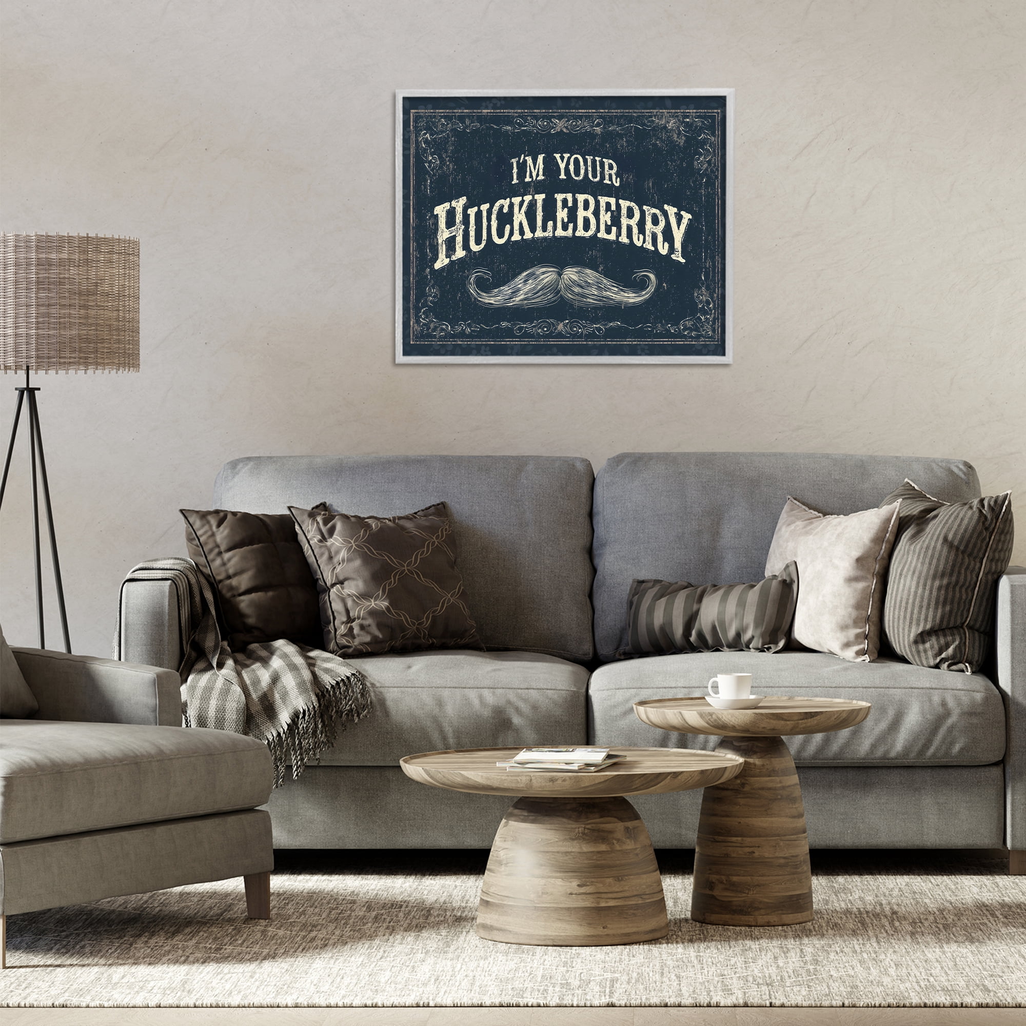 Stupell Industries I'm Your Huckleberry Gray Framed Giclee Art, design by Arlington Prints