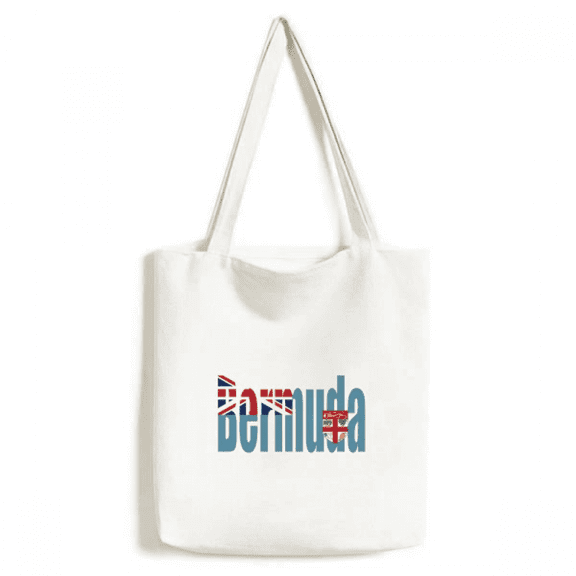 Bermuda Country Flag Name Tote Canvas Bag Shopping Satchel Casual Handbag