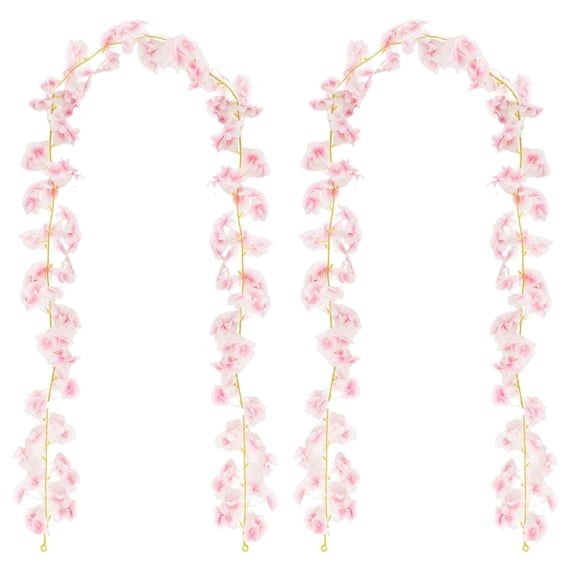 Pink Cherry Blossom Garland - 5.9 Foot Artificial Flower Vines for Wedding,Arch,and Home Decor,2 Pcs