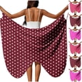 thumbnail image 2 of Frostluinai Beach Cover Ups for Women Plus Size Sarong Wrap Swimsuit Coverup Polka Dot Print Gauze Bikini Cover Up Dress Summer Vacation Outfits, 2 of 10