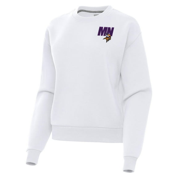Women's  Antigua  White Minnesota Vikings Victory Pullover Sweatshirt