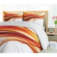 thumbnail image 5 of Ambesonne Modern Duvet Cover Set, Blurred Smock Art Rays, 2-Calking, Orange Red, 5 of 7