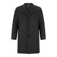 thumbnail image 4 of qolati Men's Wool Blend Pea Coat Classic Fit Notched Collar Single Breasted Overcoat Business Casual Warm Winter Trench Coat, 4 of 6