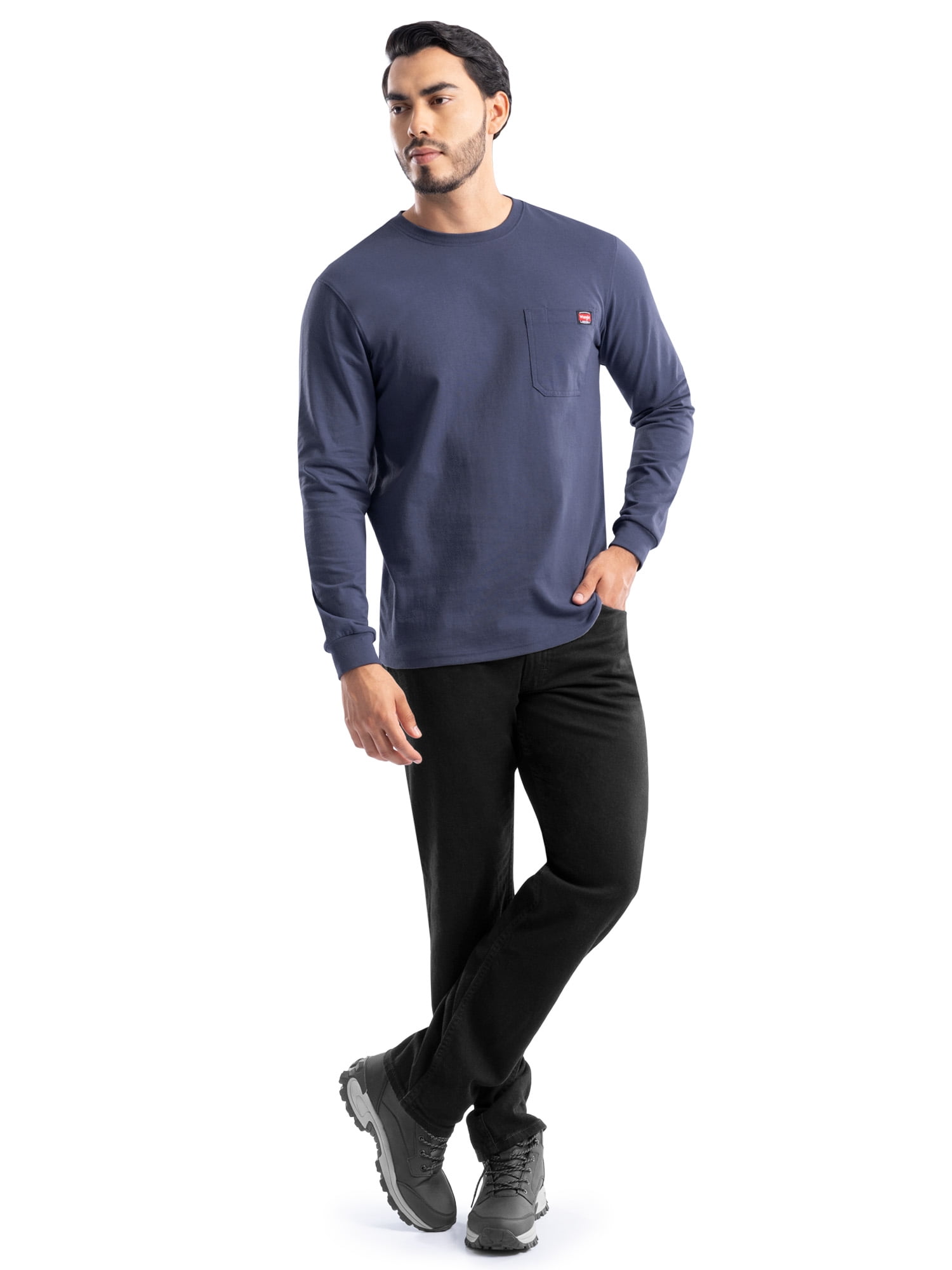 Wrangler Workwear Men's Long Sleeve Heavyweight Work Pocket T-Shirt, Size S-5XL (Men's and Big Men's)