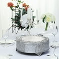 thumbnail image 2 of BalsaCircle 14" Silver Round Embossed Cake Stand Riser Wedding Dessert Display Pedestal Riser Centerpieces, 2 of 6