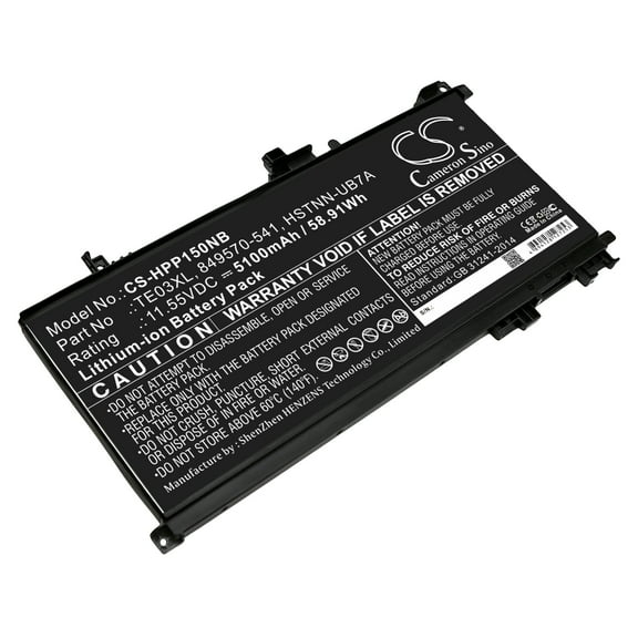 Battery for HP Pavilion 15-BC UHD X1G87PA 3ICP7/65/80 849570-541 TE03XL TPN-Q173