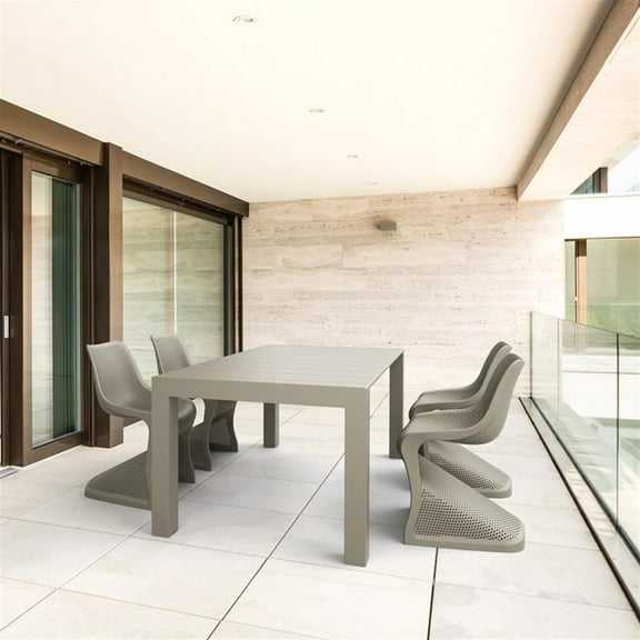 Compamia Bloom 5 Piece Extendable Patio Dining Set in Taupe