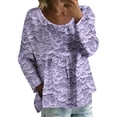 thumbnail image 1 of WZXFASHION T-shirt à Manches Longues Imprimé pour Femmes, Coupe Ample, Grande Taille, T-shirt à Manches Longues jusqu'à 50 % de Rabais T-shirt à Manches Longues pour Femmes, 1 of 5