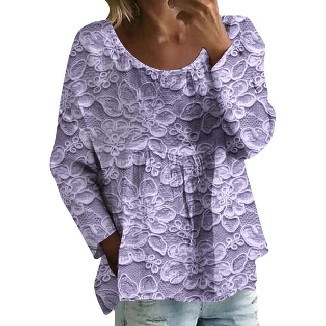 WZXFASHION T-shirt à Manches Longues Imprimé pour Femmes, Coupe Ample, Grande Taille, T-shirt à Manches Longues jusqu'à 50 % de Rabais T-shirt à Manches Longues pour Femmes