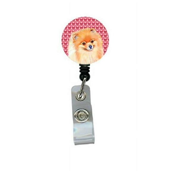 Carolines Treasures LH9170BR Pomeranian Valentines Love and Hearts Retractable Badge Reel or ID Holder with Clip