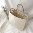 thumbnail image 3 of Simple Fashion Shopping Bag Canvas Large Capacity Beach Bag Stylish Handbag Tote Bag (White), 3 of 9