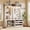 White, variant on iPormis 70“ Large Hall Tree with Bench and Adjustable Storage Shelves, 6-in-1 Farmhouse Entryway Bench w/Coat Rack, Top Storage, Small Shelves for Entryway, Living Room, Led Lights,Black
