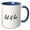 Blue/White, variant on 3drose, Let It Be. Cursive Black Lettering on White Background., 11oz Two-tone Green Mug
