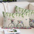 thumbnail image 2 of Farmhouse Spring Pillow Covers 12"x20", Retro Bicycles Flowers Vines Butterfly Soft Brushed Microfiber Breathable Throw Pillow Covers, Decorative Pillowcase with Zipper for Couch Sofa Bedroom, 2 of 9