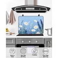 thumbnail image 5 of nqOlkjepod Large Induction Cooktop Protector Mat 24"x21", Daisy Botanical Stove Top Covers for Electric Stove, Blue Floral Pastoral Decorative Stove Burner Cover Mats, Glass Top Stove Cover, 5 of 8