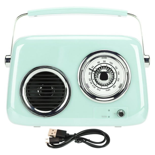 Altavoz Bluetooth con radio retro, portátil, estéreo de alta fidelidad, estilo antiguo, para fiestas al aire libre, color verde menta