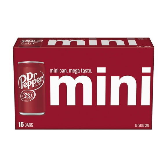 Dr Pepper Soda Pop, 7.5 fl oz, 15 Pack Cans