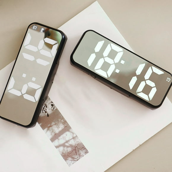 Bedside Clock USB Mirror Clock Multifunction Clock With Temperature Display LED Clock Large Font Bedside Alarm Clock With Date Display