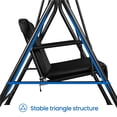 thumbnail image 5 of Yaheetech 3-Seat Patio Swing Chair with Adjustable Canopy, Black, 5 of 9