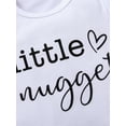 thumbnail image 5 of Coduop Newborn Baby Girls 3pcs Clothes Sets Letter Short Sleeve Romper Hen Print Shorts Headband, 5 of 8
