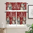 thumbnail image 2 of Christmas Kitchen Curtains and Valances Set, Vintage Watercolor Snowflakes Snowman Red Rod Pocket Window Valance 18 Inch Window Curtain Panels for Living Room Bedroom Laundry, 27.5x36in, 3 Pieces, 2 of 7