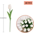 thumbnail image 2 of 30pcs Real Touch Tulips PU , Fake Tulips Flowers for Arrangement Wedding Party Easter Spring Home Dining Room Office tion. (White), 2 of 5