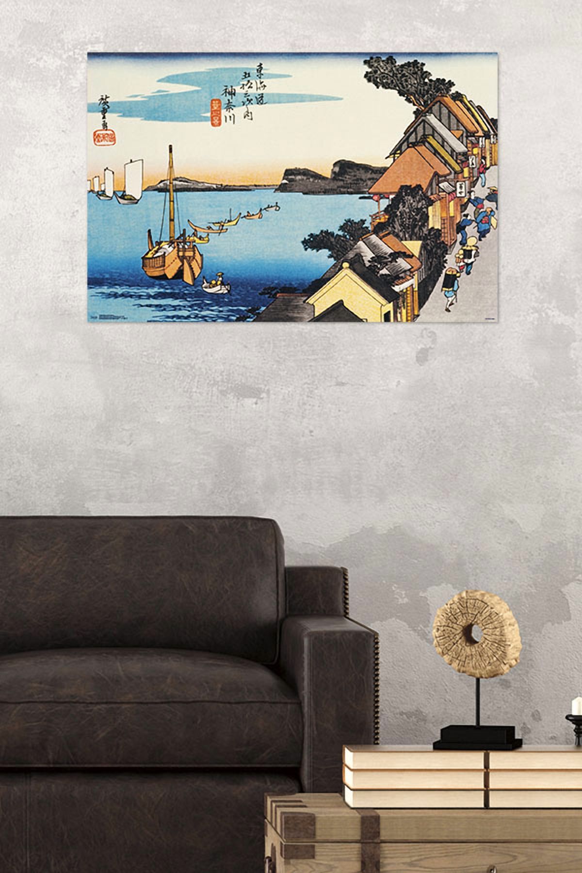Scenery Of Kanagawa Wall Poster, 22.375" x 34", Framed