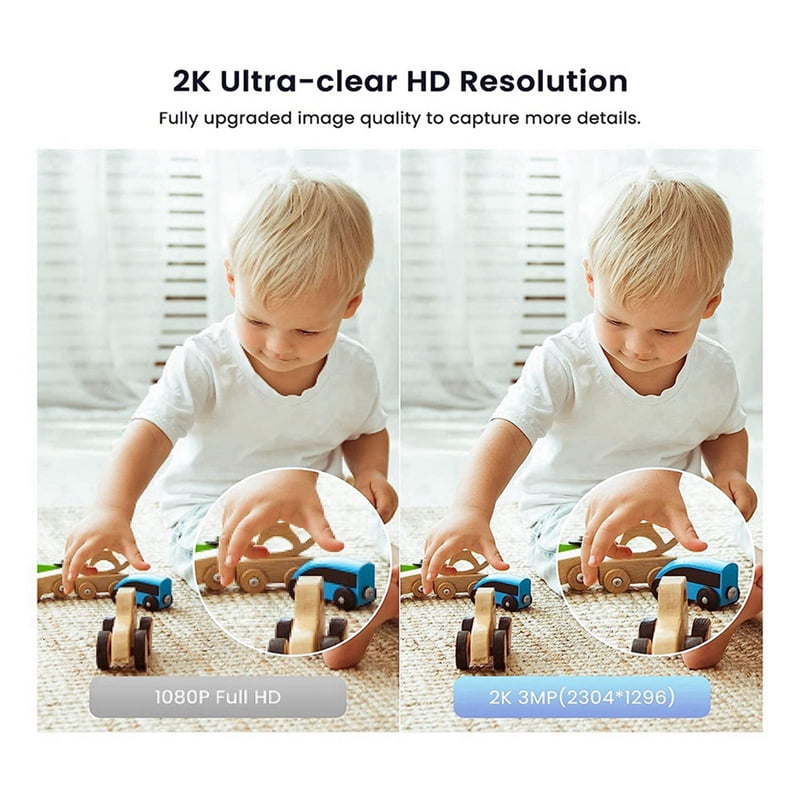 2X WiFi Camera 2K, Indoor Home Security Cameras for Baby/Older/Dog/Pet Camera with Phone App
