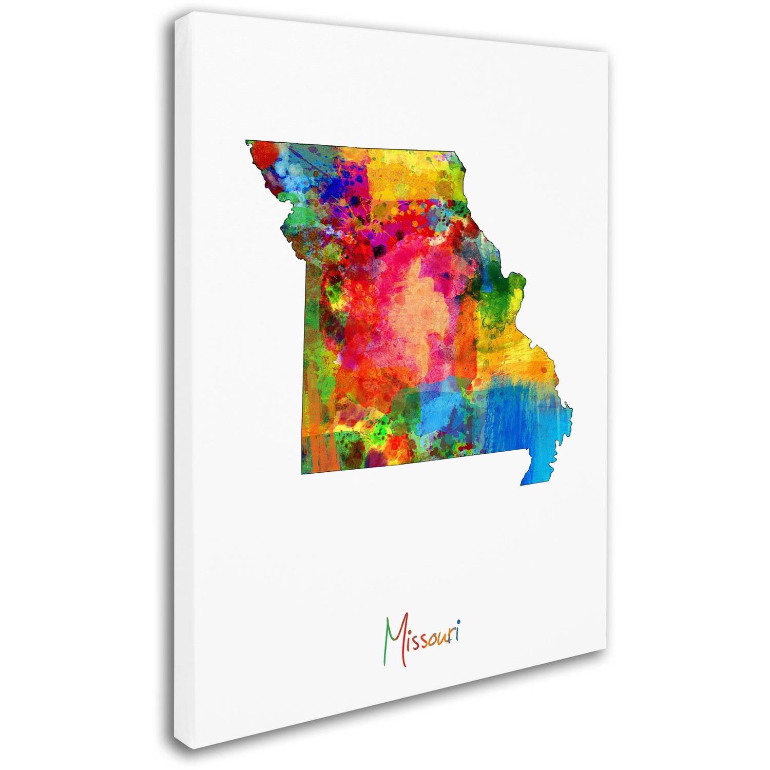 Trademark Fine Art "Missouri Map" Canvas Art by Michael Tompsett