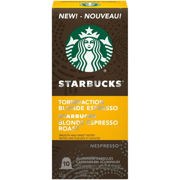 Starbucks® by Nespresso® Blonde Espresso Roast Coffee Capsules, 10 Nespresso Coffee Pods
