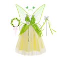 thumbnail image 1 of Disfraz de princesa Tiana de rana para niñas, disfraz de Halloween, fiesta de Navidad, flor verde, alas de hada, Carnaval, Tinker Bell, vestido, 1 of 4