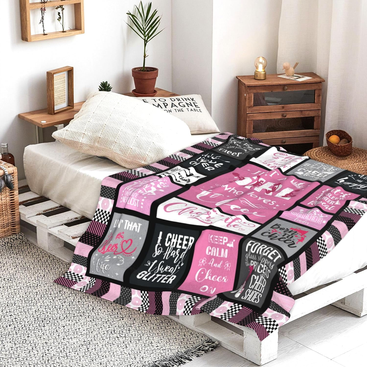 Cheerleader Gifts Blanket for Girls Women Ultra Soft Flannel Cheer Throw Blanket Merch Cheerleading Gifts for Cheer Team Cheer Lovers Stuff 60x80