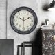 thumbnail image 3 of Reloj de pared redondo para colgar, con números arábigos grandes, silencioso y sin tictac para hotel. Plata antigua, 3 of 8
