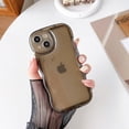 thumbnail image 6 of Compatible with iPhone 11 Case,Curly Wave Frame Case Candy Color Transparent Phone Case for iPhone 11,Black, 6 of 9