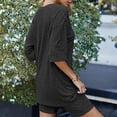 thumbnail image 4 of GZWYHT Lounge Sets for Women Comfy Sets for Women Clothing Pajamas Rib Knit Short Sleeve T Shirt And Shorts Loungewear Summer Two Piece Sets for Women Two Piece Sets for Women Summer Black L, 4 of 6