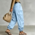 thumbnail image 6 of Levmjia Women's High Waisted Cargo Pants Wide Leg Loose Fit Trousers with Pockets Solid Color Casual Long Pants, 6 of 6