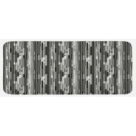 

Black and White Kitchen Mat Modern Geometric Square Triangle Circle Monochrome Futuristic Minimalist Plush Decorative Kitchen Mat with Non Slip Backing 47 X 19 Black White by Ambesonne