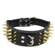 thumbnail image 1 of Adjustable Spiked Dog Collar PU Leather 4 Rows Studded Pet Collars Ring for Small Medium Large Dog Puppy (66 * 7.5CM-Black), 1 of 5