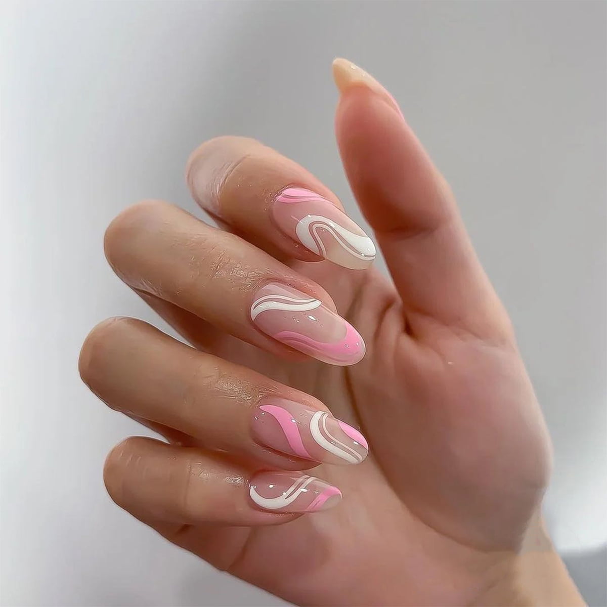 24pcs Simple Pink Wear Short Paragraph Fashion Manicure Patch False Nails  Save Time Wearable Nail Patch - Walmart.com