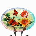 thumbnail image 2 of Luxen Home Butterflies with Flowers Bird Bath with Stand, 2 of 5