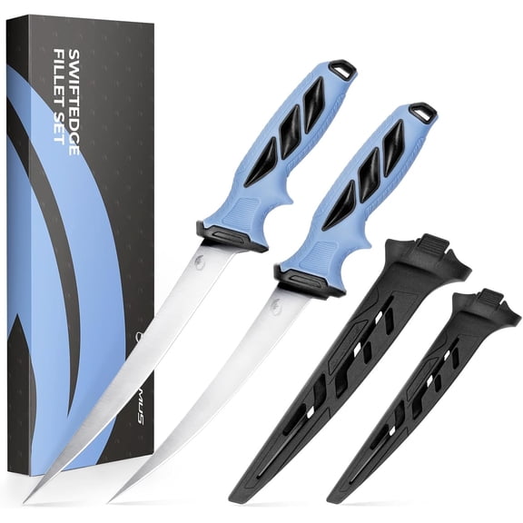 Calamus SwiftEdge Fillet Knife Set, Fishing Knife, G4116 German Stainless Steel, Ultra-Sharp & Flexible Blade, Rust & Corrosion-Resistant Blade, Non-Slip Handle, Fishing Gear, Fishing Gift For Men