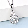 thumbnail image 3 of JO WISDOM 925 Sterling Silver Irish Celtic  Knot  Heart Claddagh Pendant Necklace With Birthstones Jewelry For Women, 3 of 5