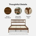 thumbnail image 5 of Mopio Ted Queen Bed Frame with Headboard, Full Size Bed Frame, Mid Century Modern Acacia Solid Wood Platform Bed Frame, Wooden Bed Slats, No Box Spring Needed, Double Metal Bar Support, Walnut, 5 of 9