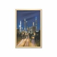 thumbnail image 1 of Urban Wall Art with Frame, Image of Atlanta Skyline Twilight with Highway Buildings Skyscrapers Blurred Motion, Printed Fabric Poster for Bathroom Living Room, 23" x 35", Multicolor, by Ambesonne, 1 of 2