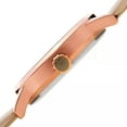 thumbnail image 3 of Burgi Women's Diamond Reed Design Dial Rose-Tone/Cream Leather Strap Watch, 3 of 5