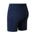 thumbnail image 6 of SELONE Workout Shorts Womens With Pockets Shorts Workout High Waist High Rise Fitted Stretchy Yoga Athletic High-waist 3-point Belt Tight Quick-drying Stretch Fitness 3-point for Casual Outings Navy M, 6 of 6