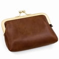 thumbnail image 1 of jfhsbd Ornament Retro Style Pu Leather Mini Snap Button Change Bag/Brown, 1 of 1