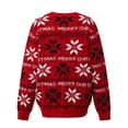 thumbnail image 2 of FRSASU Women's Christmas Sweater Round Neck Long Sleeve Knit Pullover Snowflake Jacquard Merry Xmas Holiday Party Jumpers Red-B, 2 of 6