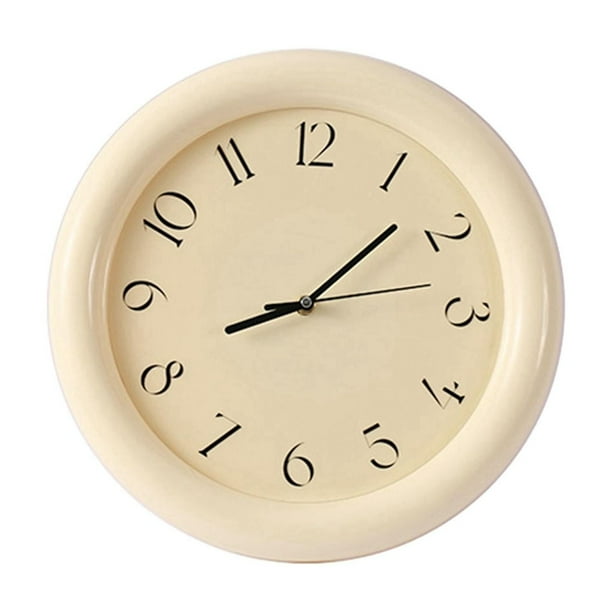 Reloj de pared colgante moderno silencioso de moda, reloj de arte de pared, reloj pequeño, reloj redondo, hora De color crema
