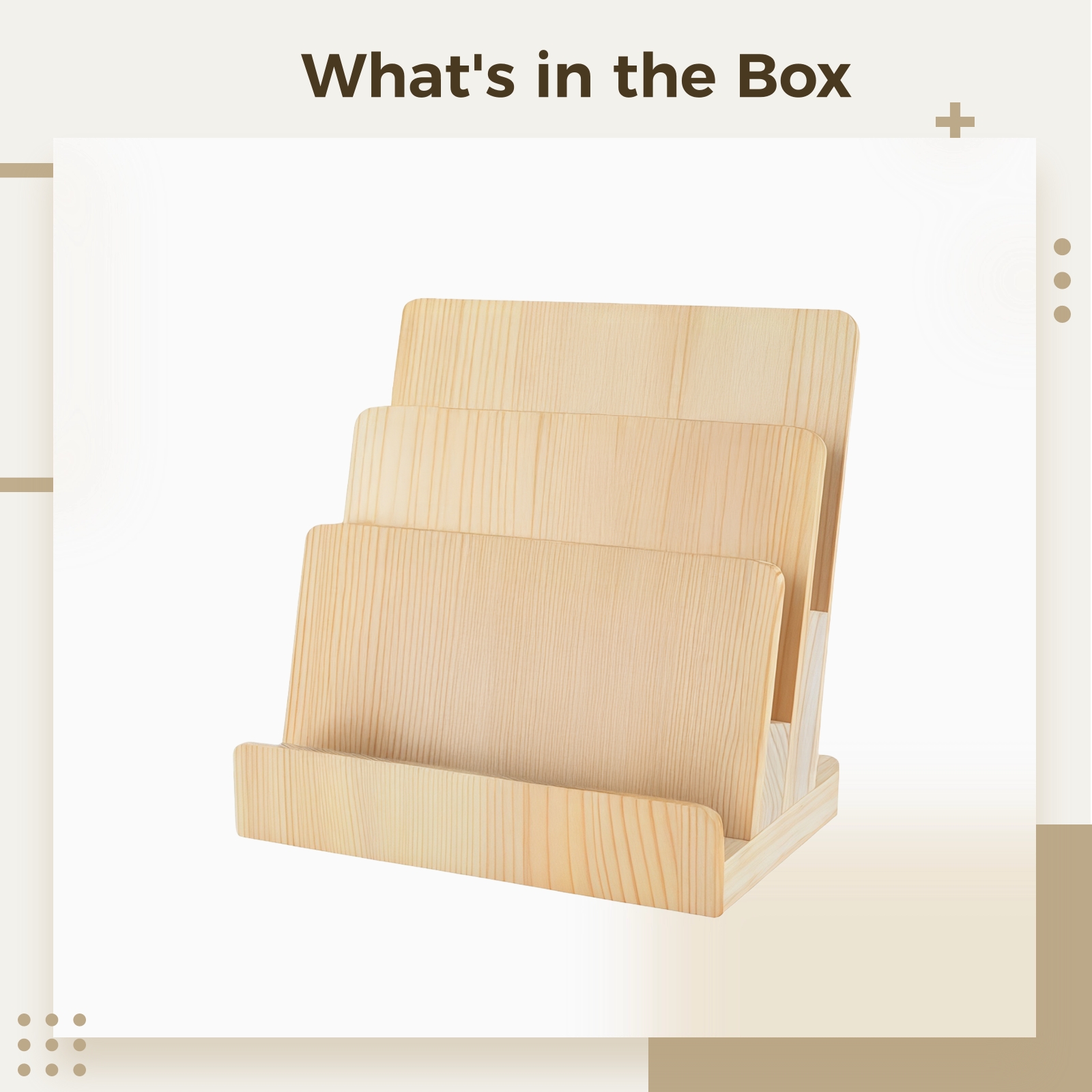 3-Tier Wooden Literature Organizer and Card Display Stand, Office Desk Organizer, Pamphlet Holder for Menus and Brochures, Sleek Modern Design, Ideal for Office Desks and Display Tables